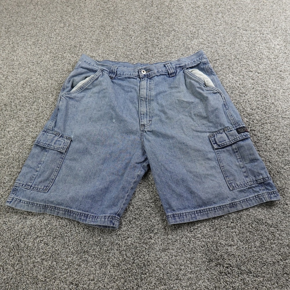 Wrangler Shorts Mens‎ 38 Blue Denim Jean Jorts Cargo Utility Skate Grunge Work